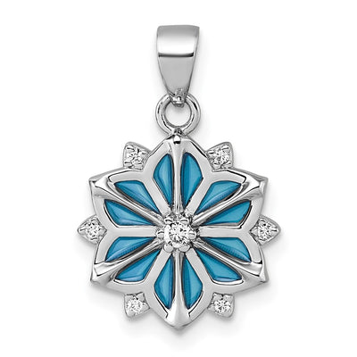 Sterling silver cubic zirconia snowflake pendant