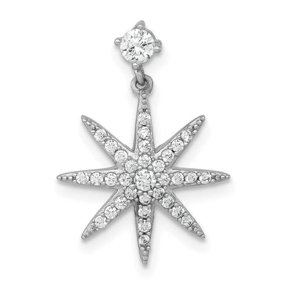 Sterling silver cubic zirconia star chain