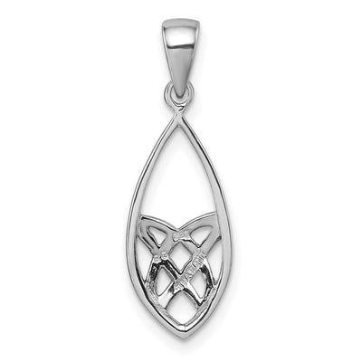 Sterling Silver Rhodium-plated Polished Fancy Celtic Design Pendant