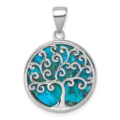 Sterling silver turquoise tree of life pendant
