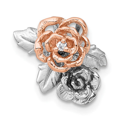 Sterling silver cubic zirconia flower chain