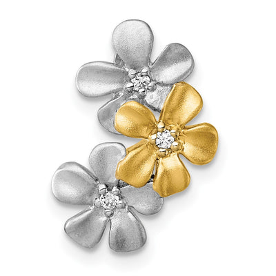 Sterling silver cubic zirconia flower chain