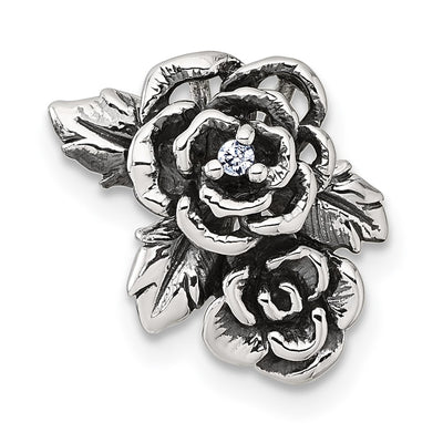 Sterling silver cubic zirconia flower chain