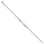 Sterling Silver Polished Figaro Link Childrens 5. with Extension ID Bracelet view 3
