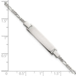 Sterling Silver Polished Figaro Link Childrens 5. with Extension ID Bracelet view 5