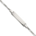 Sterling Silver Polished Figaro Link Childrens 5. with Extension ID Bracelet