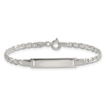 Sterling Silver Polished Anchor Link Childrens ID Bracelet view 2