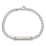 Sterling Silver Polished Anchor Link Childrens ID Bracelet view 4