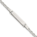 Sterling Silver Polished Anchor Link Childrens ID Bracelet view 1