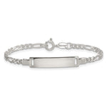 Sterling Silver Polished Figaro Link Childrens ID Bracelet, 6 x 6.23mm view