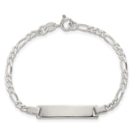 Sterling Silver Polished Figaro Link Childrens ID Bracelet, 6 x 6.23mm view