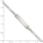 Sterling Silver Polished Figaro Link Childrens ID Bracelet, 6 x 6.23mm view