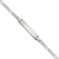 Sterling Silver Polished Figaro Link Childrens ID Bracelet, 6 x 6.23mm