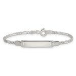 Sterling Silver Polished Figaro Link Childrens ID Bracelet, 6 x 5.5mm view