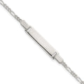 Sterling Silver Polished Figaro Link Childrens ID Bracelet, 6 x 5.5mm