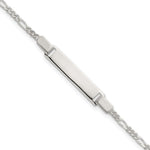 Sterling Silver Polished Figaro Link Childrens ID Bracelet, 6 x 5.5mm view