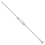 Sterling Silver Polished Cut-out Heart Box Link Childrens with Extension ID Bracelet view
