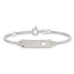 Sterling Silver Polished Cut-out Heart Box Link Childrens with Extension ID Bracelet view