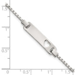Sterling Silver Polished Cut-out Heart Box Link Childrens with Extension ID Bracelet view