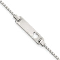 Sterling Silver Polished Cut-out Heart Box Link Childrens with Extension ID Bracelet