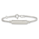 Sterling Silver Polished Raised Heart Curb Link Childrens with Extension ID Bracelet view