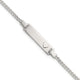Sterling Silver Polished Raised Heart Curb Link Childrens with Extension ID Bracelet