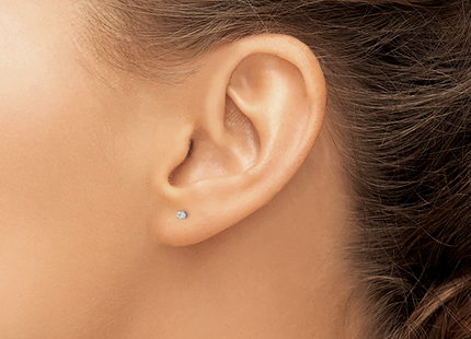 Sterling Silver Madi K Rhodium-plated Round CZ Children's Stud Earrings