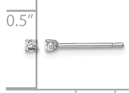 Sterling Silver Madi K Rhodium-plated Round CZ Children's Stud Earrings