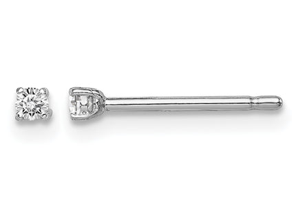 Sterling Silver Madi K Rhodium-plated Round CZ Children's Stud Earrings