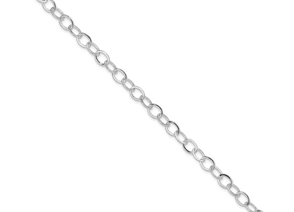 Amore La Vita Sterling Silver Rhodium-plated Polished 6mm 7.5 inch Fancy Link with Lobster Clasp Charm Bracelet