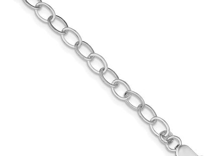 Amore La Vita Sterling Silver Rhodium-plated Polished 6mm 7.5 inch Fancy Link with Lobster Clasp Charm Bracelet