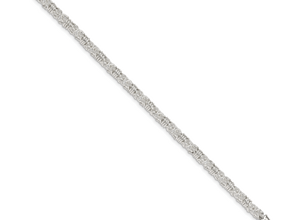 Sterling Silver 7. Polished Fancy Link Bracelet