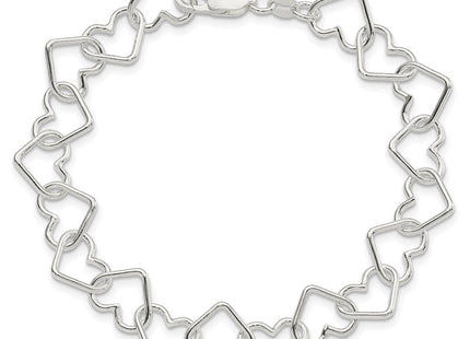 Sterling silver heart bracelet, another view