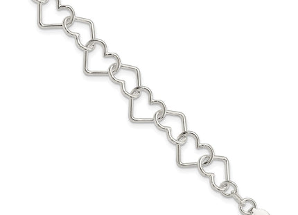 Sterling silver heart bracelet