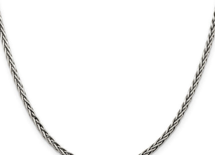 Sterling Silver Antiqued Solid Square Spiga Chain, 18 x 3.25mm