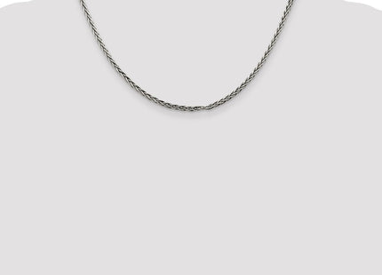 Sterling Silver Antiqued Solid Square Spiga Chain (Style QH369-18)