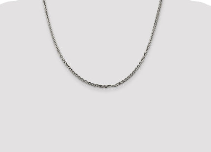 Sterling Silver Antiqued Solid Square Spiga Chain (Style QH369-20)