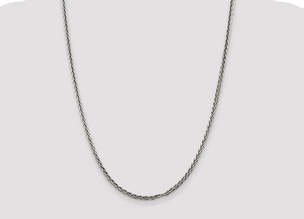 Sterling Silver Antiqued Solid Square Spiga Chain (Style QH369-24)