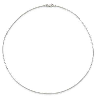 Sterling Silver Solid Polished Neck Wire Necklace