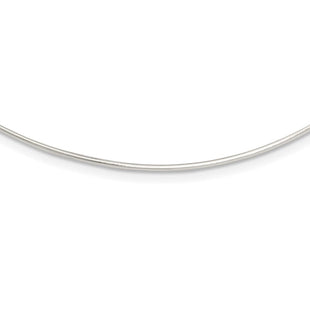 Sterling Silver Solid Polished Neck Wire Necklace (Style QH372-18)