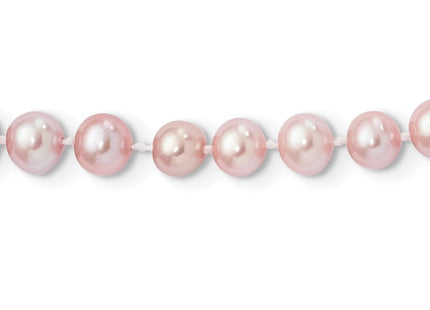 Sterling Silver Rhodium-plated 6- Purple Near-Round Freshwater Cultured Pearl Necklace (Style QH4763-16)