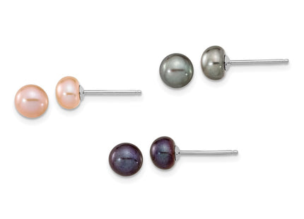 Sterling Silver Earrings Style QH4792BPGSET - Classique Jewelry Inc.