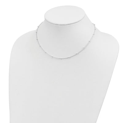 Sterling Silver Polished Beaded Necklace, 16 x 3mm