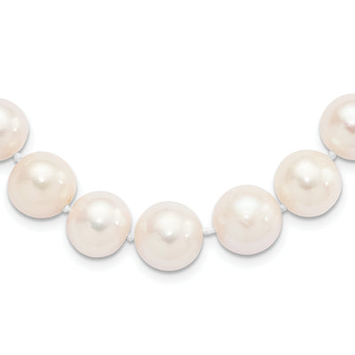 Sterling Silver Rhodium-plated White Near-Round Freshwater Cultured Pearl, 18 x 11 to 12mm