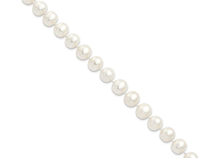 Sterling Silver Rhodium-plated 11- White Near-Round Freshwater Cultured Pearl