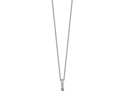 Sterling silver cubic zirconia teardrop necklace, alternate view