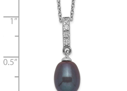 Sterling silver cubic zirconia teardrop necklace, another view