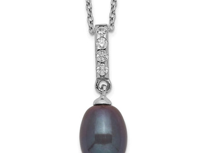Sterling silver cubic zirconia teardrop necklace