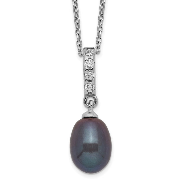 Sterling silver cubic zirconia teardrop necklace