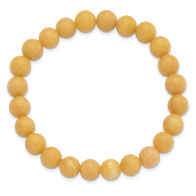 Yellow Jade Beaded Stretch Bracelet